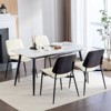NicBex Set of 2 Modern Linen Dining Chairs w/ Bentwood Back & Adjustable Feet, Comfy Upholstered Kitchen Side Chairs, Metal Legs - 2 of 4