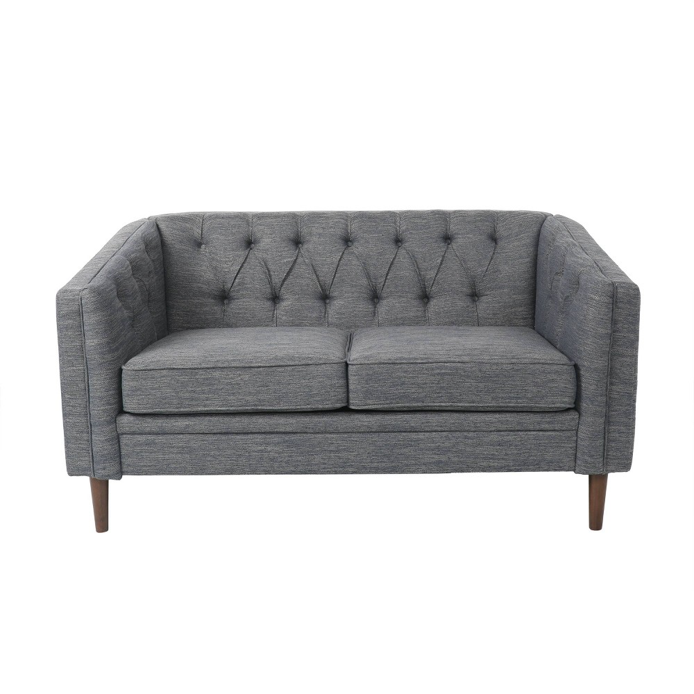 Christopher Knight Home Cantrell Tufted Loveseat Charcoal/Espresso