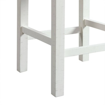 White Multipurpose Bar Table Set with Upholstered Stools