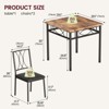 Dining Table Set for 2, Square Space-Saving,3 Piece Kitchen Table with 2 Chairs - 3 of 4
