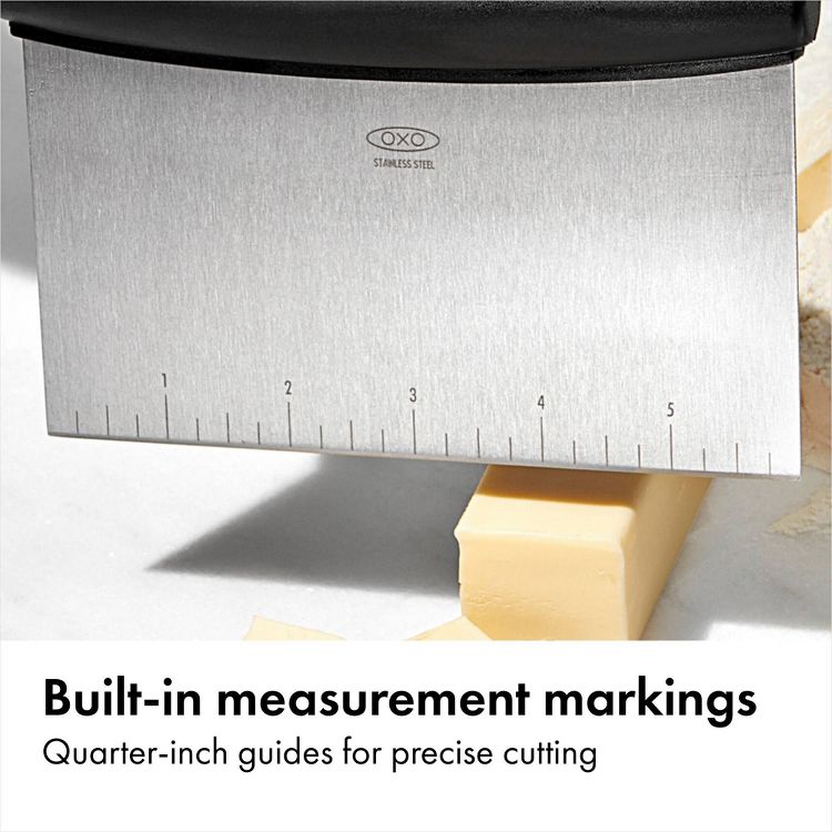 OXO Stainless Steel Multi-Purpose Scraper and Chopper: Kitchen Bench & Food Scraper, Dishwasher-Safe, Black, 4 of 7