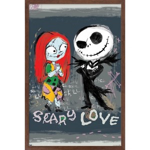 Trends International Disney Tim Burton's The Nightmare Before Christmas - Ink Scary Love Framed Wall Poster Prints - 1 of 4