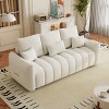 80.7 in. W Premium Teddy Fabric 3-Seat Sofa with 3 Pillows and 3 Back Cushions for Living Room, Bedroom, and Office - 2 of 4