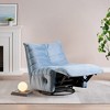 Modern Lounge Chair with Side Pocket 220lbs Load Capacity Comfy Seating Velvet Lazy Chair for Home Office Living Room Dorm Room Bedroom Lake Blue - 3 of 4