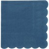 Juvale 100 Pack Navy Blue Paper Napkins, Disposable Scalloped Cocktail Napkins for Party Supplies, 5x5 In - 4 of 4