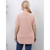 Women's Round Neck Split Hem Short Sleeve T-Shirt Casual Basic Stretchy Cotton Tee Summer Top - 3 of 4