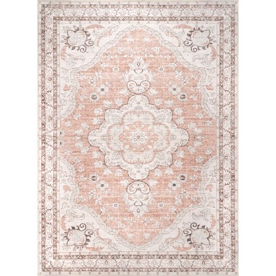 8'x10' Rectangle Loomed Medallion Area Rug Pink - nuLOOM