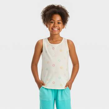 Girls' Ribbed Cami Tank Top - Art Class™ Off-white Floral Xl : Target