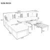 Coolbibila-8-Piece Patio Sectional Sofa Set With Tempered Glass Coffee Table And Wooden Coffee Table, Garden Sofa Set With Removable Cushion - 4 of 4