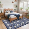 Floral Area Rug for Living Room Bedroom Soft Washable Vintage Rug Non Slip Low Pile Floor Carpet - 2 of 4