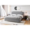 COZONY Velvet Upholstered Platform Bed, Rivet Decor Headboard Tailboard Metal Frame No Box Spring - 3 of 4