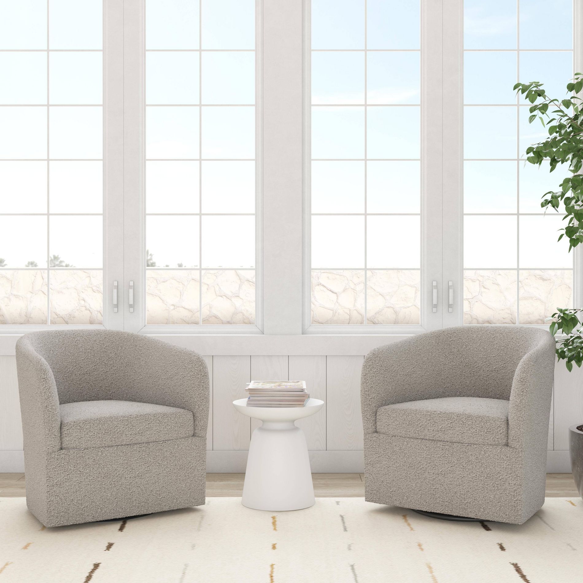 Lindsey Swivel Accent Chair in Classic Boucle Elephant - Threshold™