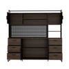 FUFU&GAGA Brown woodgrain Kitchen Cabinet Kitchen Sideboard Multi-Storage Space with Hanging Shelf - 4 of 4