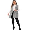 Agnes Orinda Women's Plus Size Houndstooth Sleeveless Notched Lapel Button with Pockets Suit Vests - 3 of 4