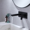 BWE Single-Handle Wall Mount Bathroom Faucet With Deck Plate in Matte Black - 3 of 4