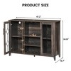 Jojoka Wine Bar Cabinet with Led Light, Liquor Cabinet with Wine and Glass Rack, Buffet Sideboard with Storage - 2 of 4