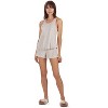 Memoi Women's Spa Terry Bamboo Blend Racerback Top and Short Set Pink S - 2 of 4