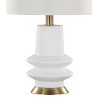 LumiSource (Set of 2) Lloyd 26" Contemporary Table Lamps Sanded Matte White Polyresin, Modern Brass and White Linen Shade - 4 of 4