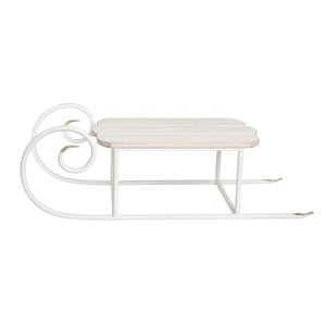 Transpac Metal 30.88 in. White Christmas Tipped Sled Decor - 1 of 4