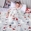 Lomsoe Christmas Throw Blanket, Cute Santa Claus Flannel Holiday Blankets Grey Christmas Blanket Gifts, Home Decor Snowman Blanket. - 3 of 4