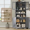 Coolmee 67 inch Tall Storage Cabinet, Bathroom Cabinet with 4 Doors and Adjustable Shelves, Kitchen Pantry Cabinets, Cupboard for Living Dining - 4 of 4