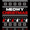 Men's Design By Humans Meowy Christmas Funny Xmas Gift Shirt By thebluebabi T-Shirt - image 2 of 4