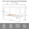 Kumasinova Bunk Bed with Thick Posts,Wood Bunk Bed with Ladder,High Guardrail for Kids Teens Bedroom,No Box Spring Needed - 3 of 4