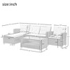 Outdoor Patio Rattan 4-Piece Conversational Modular Sofa Set with Seat Cushion and Coffee Table - ModernLuxe - 3 of 4