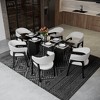 Leisuremod Cali U-Shaped Dining Arm Chair with Leather Upholstery, Open Back Design for Modern Kitchen and Home, Set of 4 - 2 of 4
