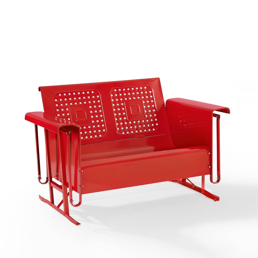 Photos - Garden Furniture Crosley Bates Outdoor Loveseat Glider - Bright Red  