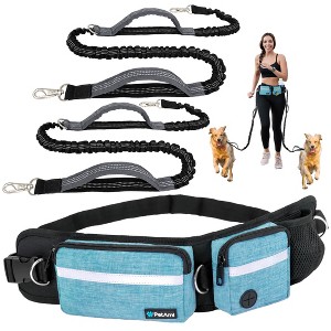 PetAmi Hands Free Dog Leash, Running Belt Bag for Walking Jogging, Waist Double Zipper Pouch with Waste Bag Dispenser - 1 of 4