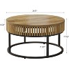 Tribesigns 31.5" Farmhouse Round Coffee Table, Circle Cocktail Center Table for Living Room - 3 of 4