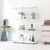 MAYEERTY Two Door Glass Display Cabinet 3 Shelves Floor Standing Curio 49.3x31.7x14.3 Inches Living Room Bedroom Office White - 2 of 4