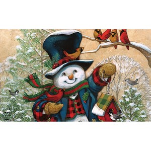 Briarwood Lane Winter Doormat 30x18 Indoor Outdoor Winter Friends Snowman For Winter Doormat - 1 of 3