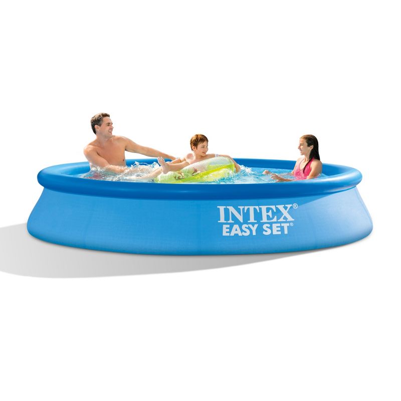 Intex Easy Set Inflatable Puncture Resistant Circular Above Ground Portable Outdoor Family Swimming Pool with Filter, 2 of 7