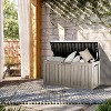 OBOKATA 80 Gallon lockable waterproof outdoor storage box, suitable for seating terrace furniture or storing tools, swimming pool accessories,Grey - 4 of 4