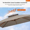 PURPLE LEAF Patio Large Cantilever Umbrella Outdoor Wood Grain Pattern Umbrella Pole Offset Umbrella Heavy Duty Sun Umbrellas for Garden Deck Pool - 3 of 4