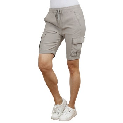 Galaxy By Harvic Women's Loose Fit Super Flex Stretch Cargo Jogger Shorts