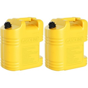 5 Gallon Gas Can, 2-Pack Non-Spill Fuel Container with Visible Stripe and Air Release Valve - 1 of 4