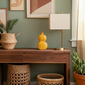 Sagebrook Home Stacked Circle Ceramic Vase - Contemporary Creative Abstract Vase for Home or Office Decorative - 1 of 4