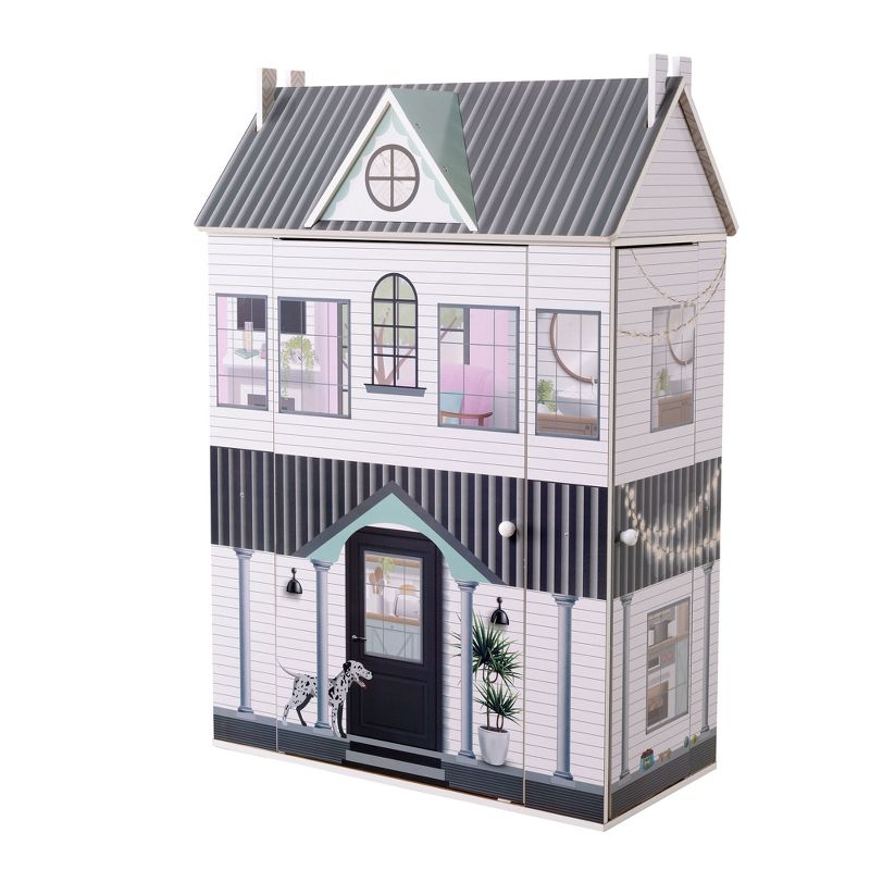 Olivia's Little World 3-Story Farmhouse Wooden Doll House for 12" Dolls, 1 of 14