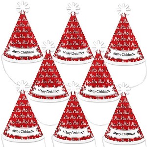 Big Dot of Happiness Jolly Santa Claus - Mini Cone Merry Christmas Party Hats - Small Little Party Hats - Set of 8 - 1 of 4