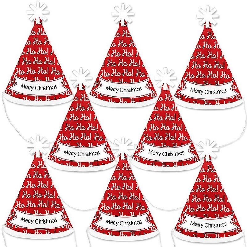 Big Dot of Happiness Jolly Santa Claus - Mini Cone Merry Christmas Party Hats - Small Little Party Hats - Set of 8, 1 of 9