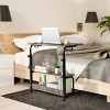 Syemin Desks Adjustable Overbed Bedside Table Overbed Bedside Table with Wheels Hospital Tray Table Adjustable with Wheels, Black, 31.5"*15.75"*26.4" - 2 of 4