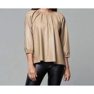 Women's Blakely Faux Leather Puff Sleeve Top - DOLCE CABO - 1 of 3