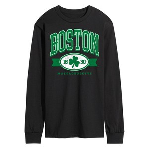 Men's - Instant Message - Boston Mass Clover Long Sleeve Graphic T-Shirt - 1 of 4