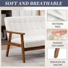 MOONMISS Mid-Century Modern Solid Loveseat Settees Upholstered Linen Loveseat,2 Seater Cushioned Couch for Small Spaces - 2 of 4