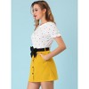 INSPIRE CHIC Women's Button Decor High Waist Bow Tie Mini Skirts - 3 of 4