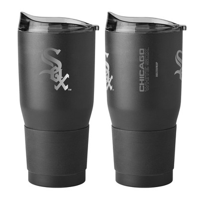 MLB Chicago White Sox Powder Coat Stainless Tumbler - Black 30oz