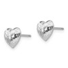 Black Bow Jewelry 7mm Diamond-Cut Domed Heart Earrings in 14k White Gold - 2 of 4